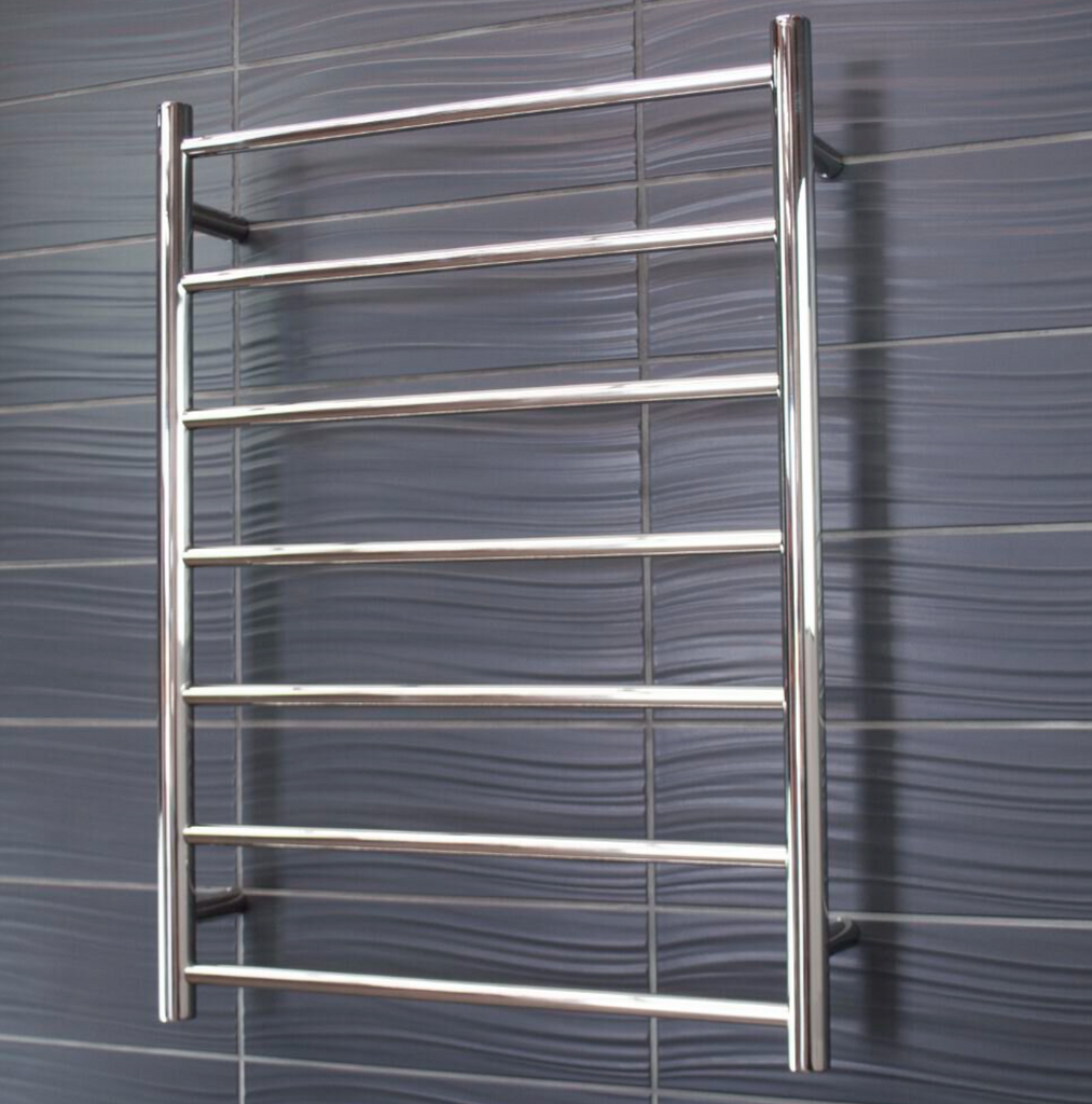 Radiant Heating Round Bars 240V Heated Towel Rail Polished 600 x 800