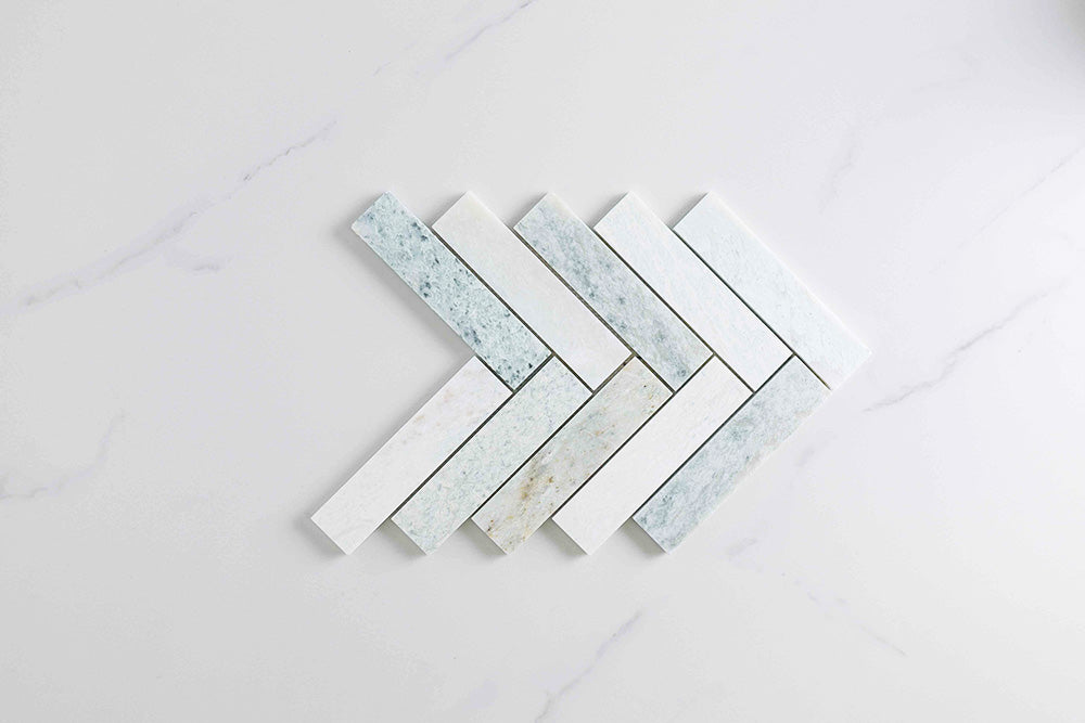 Trinity Green Herringbone Mosaic