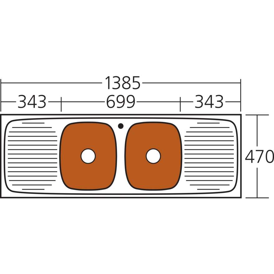 Oliveri Ultraform Double Bowl Sink With Double Drainer