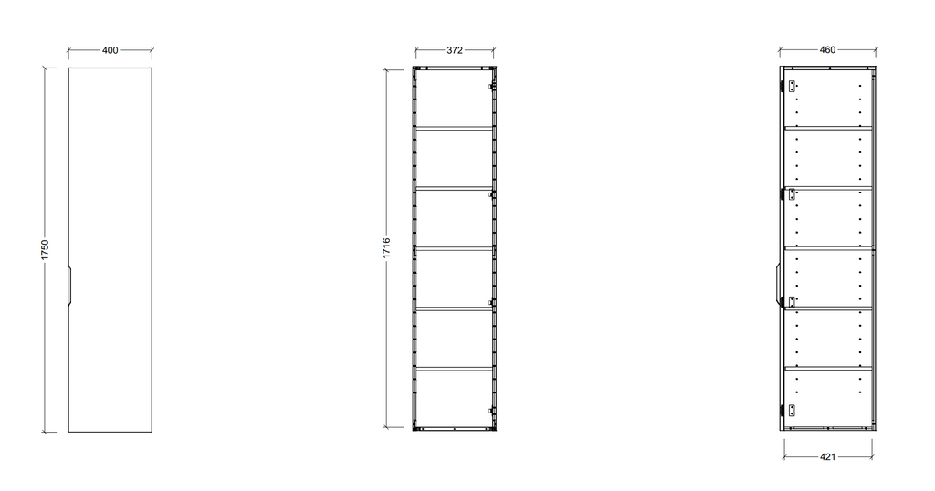 Timberline Sutherland House Regency Wall Hung Tallboy Cabinet