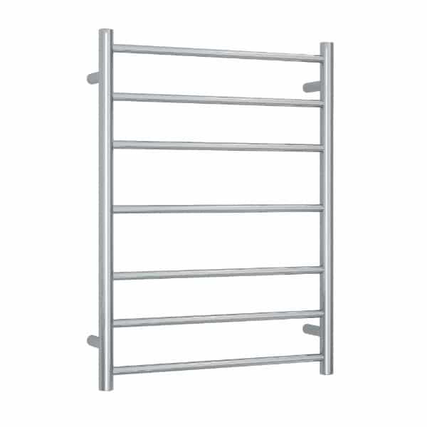 Thermogroup 7 Bar Straight Round Ladder Heated Towel Rail - Stainless Steel - Wellsons