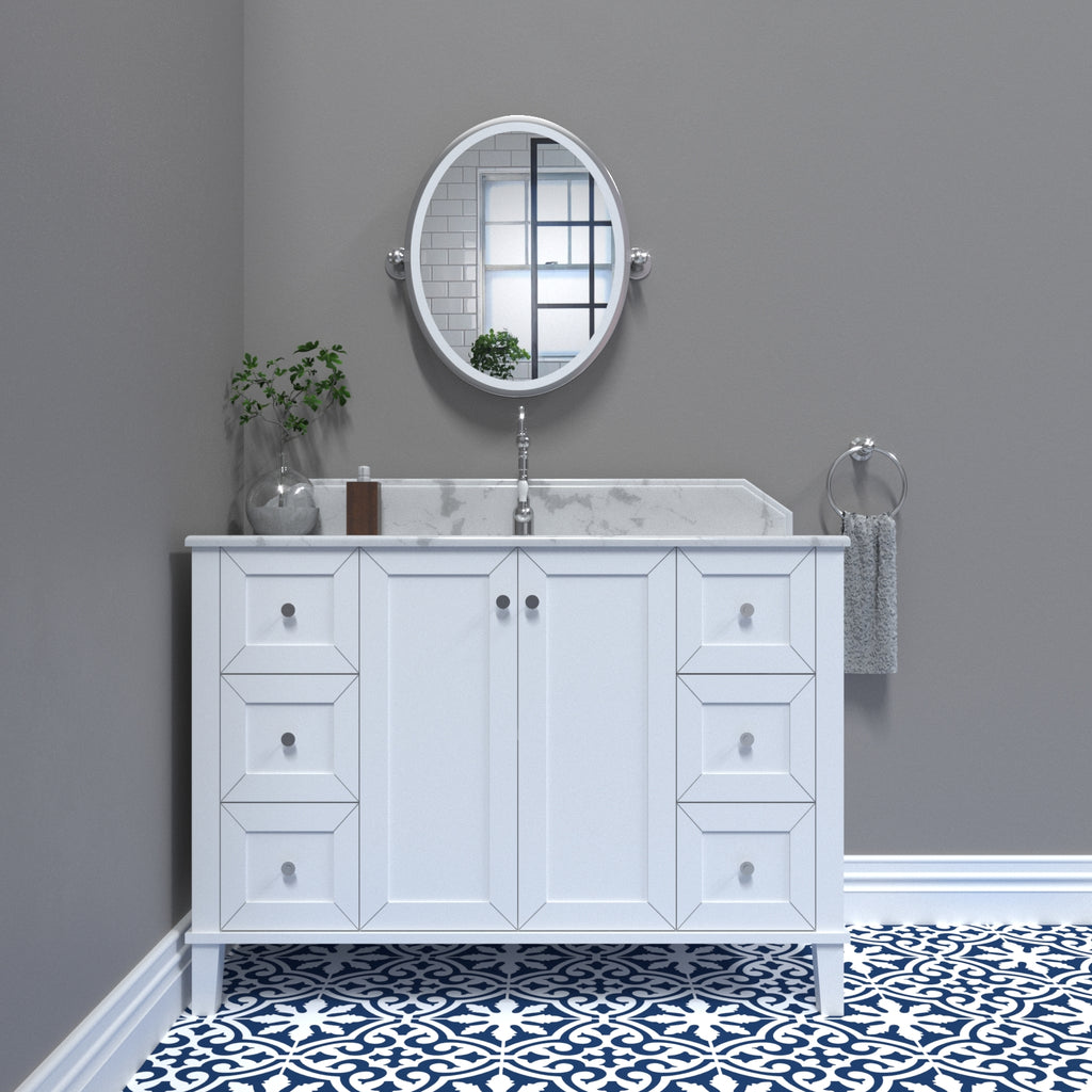 Turner Hastings Coventry 120x55 Single Bowl White Vanity with Marble Top - 1 Taphole
