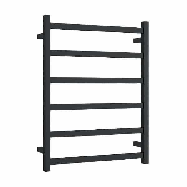 Thermogroup 6 Bar Square Ladder Heated Towel Rail - Matte Black - Wellsons