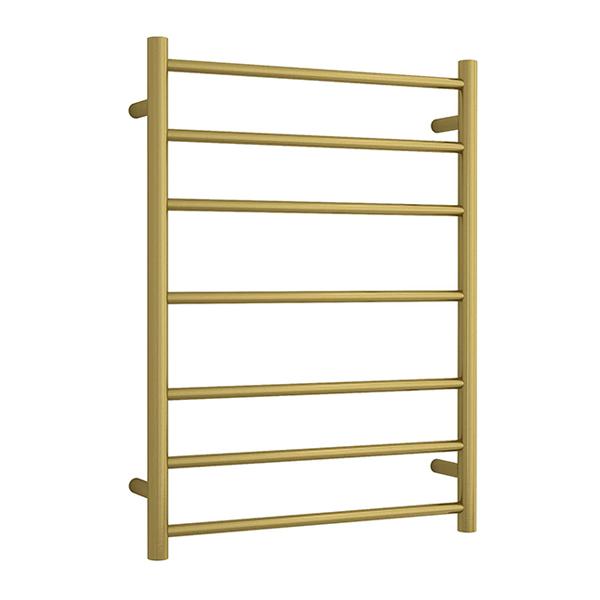 Thermogroup 7 Bar Round Ladder Heated Towel Ladder - Brushed Gold - Wellsons