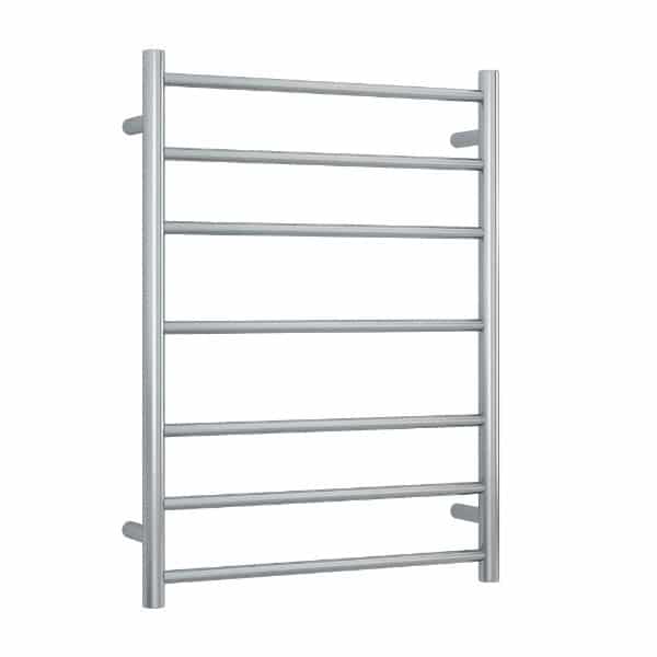 Thermogroup 7 Bar Round Ladder Heated Towel Rail - Brushed Stainless Steel - Wellsons