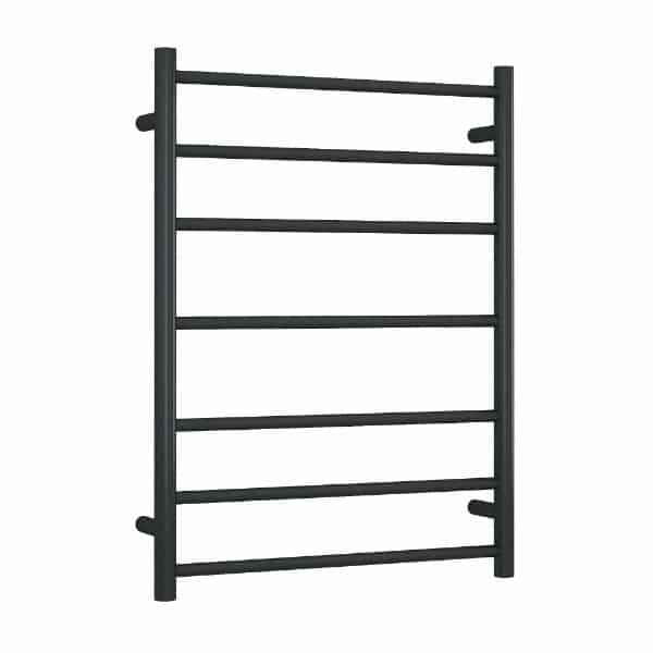Thermogroup 7 Bar Round Ladder Heated Towel Rail - Matte Black - Wellsons