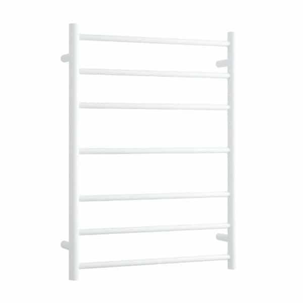 Thermogroup 7 Bar Round Ladder Heated Towel Rail - Satin White - Wellsons