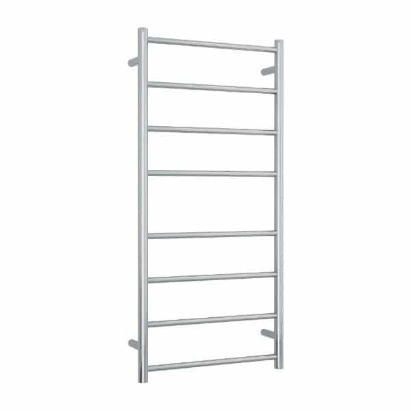 Thermogroup 8 Bar Straight Round Ladder Heated Towel Rail - Stainless Steel - Wellsons