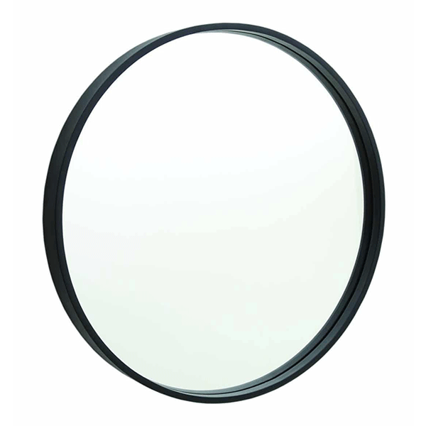 Thermogroup Ablaze Round Black Frame Mirror - Matte Black - Wellsons