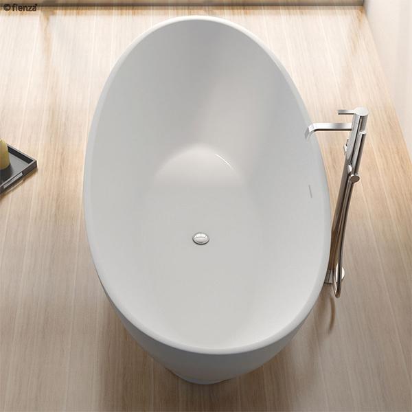 Fienza Antonia Freestanding Stone Bath 1550mm - Matte White - Wellsons