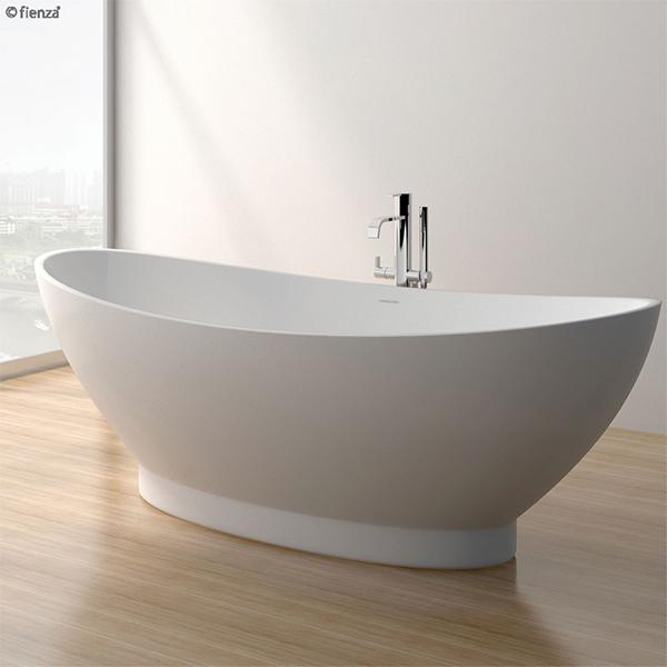 Fienza Antonia Freestanding Stone Bath 1550mm - Matte White - Wellsons