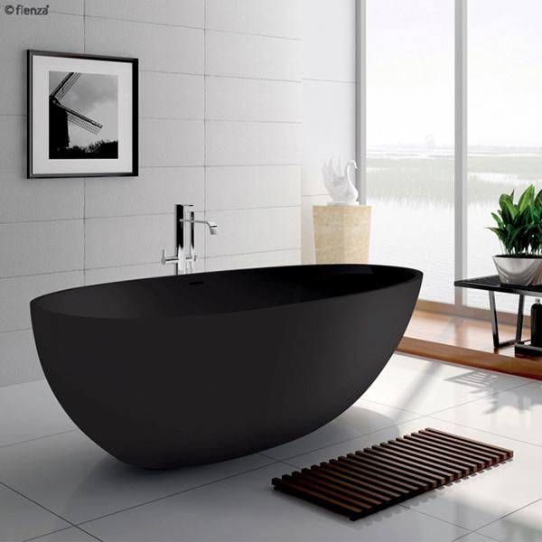 Fienza Bahama Freestanding Stone Bath 1700mm - Matte Black - Wellsons