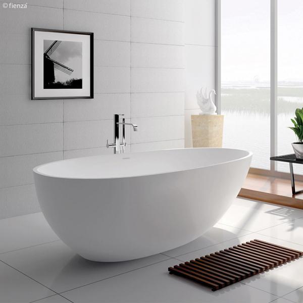 Fienza Bahama Freestanding Stone Bath 1500mm - Matte White - Wellsons