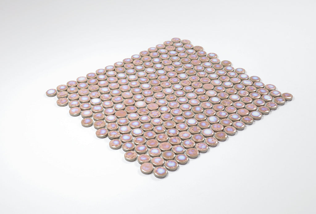 Bindi Coral Gloss Penny Round Mosaic Tile