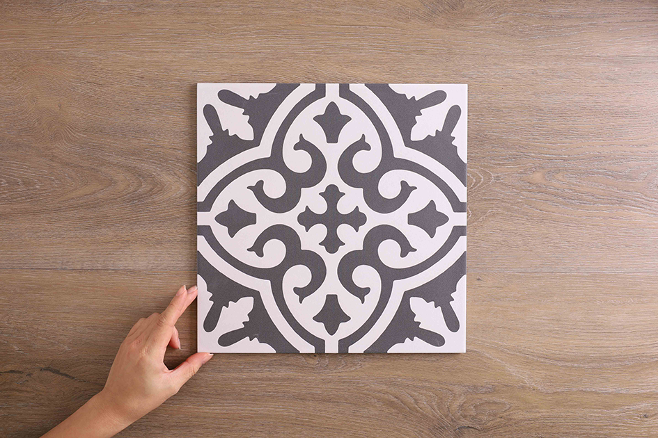 Botania Black Matt Encaustic Look Tile