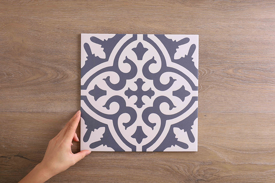 Botania Blue Matt Encaustic Look Tile