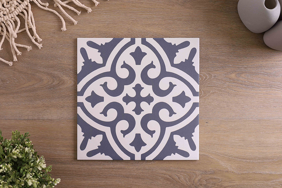 Botania Blue Matt Encaustic Look Tile