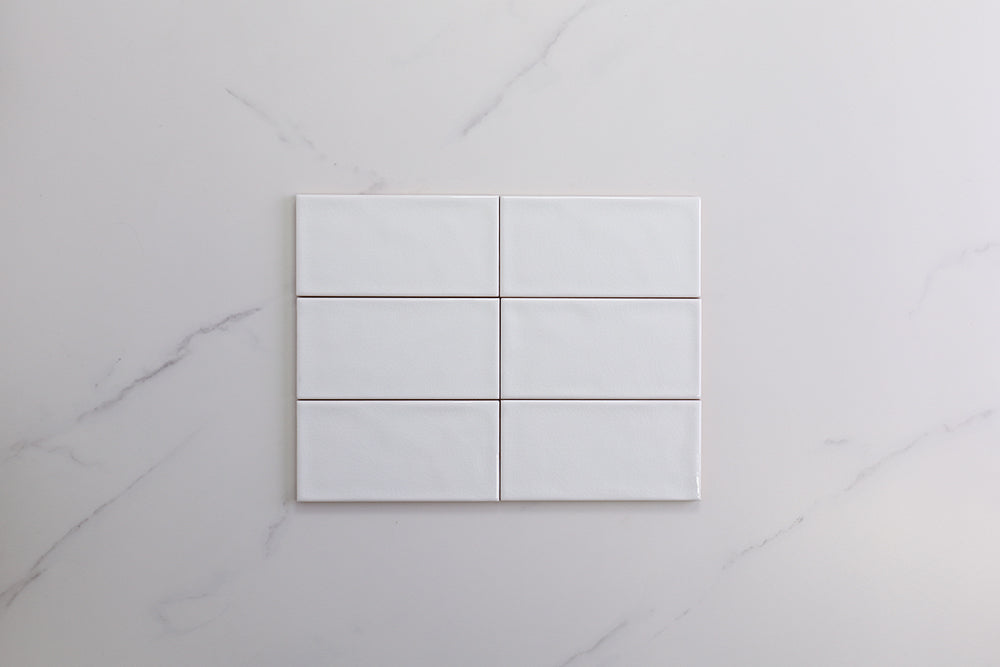 Cambridge White Gloss Subway Crackle Tile