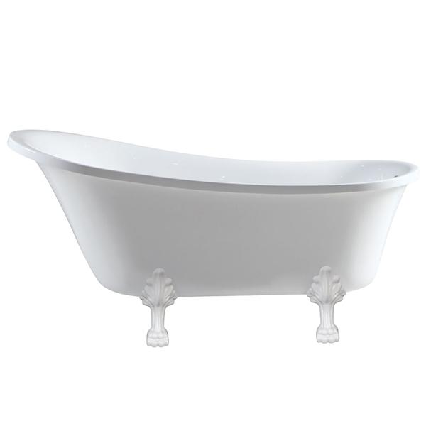 Fienza Acrylic Claw Foot Bath with White Feet - Gloss White - Wellsons