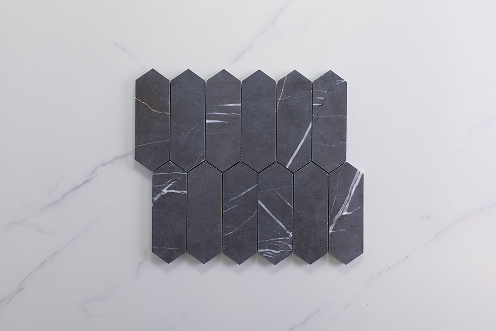 Deca Dark Grey Honed Long Hexagon Tile