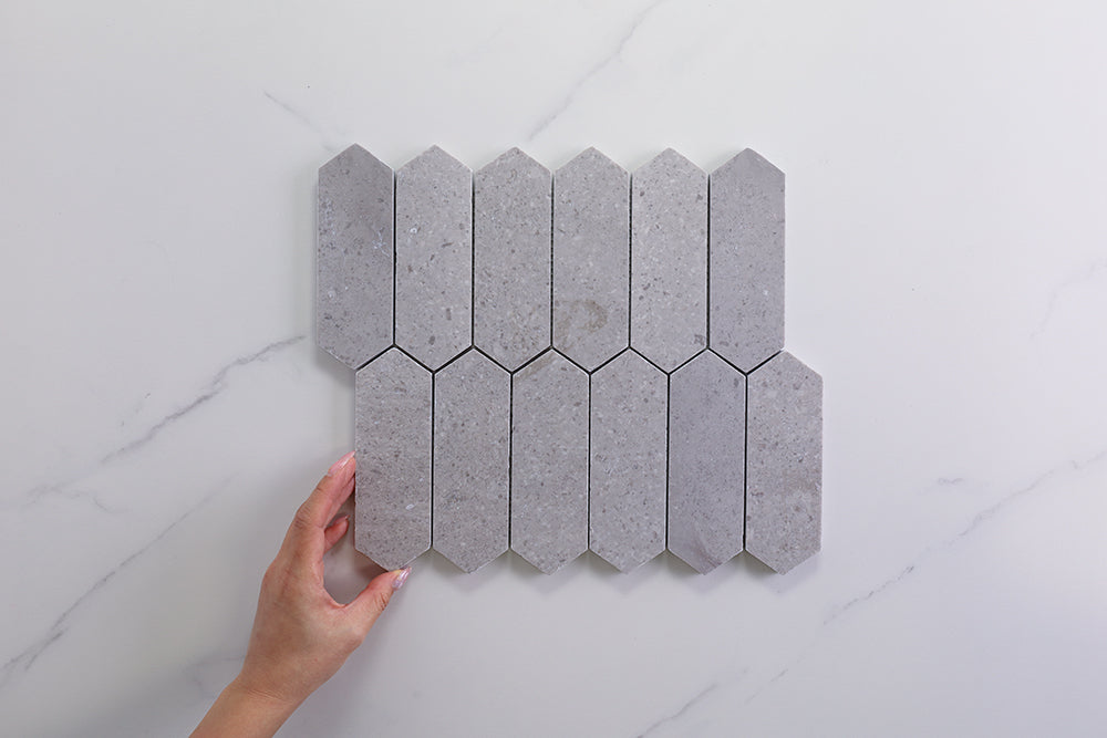 Deca Light Grey Honed Long Hexagon Tile