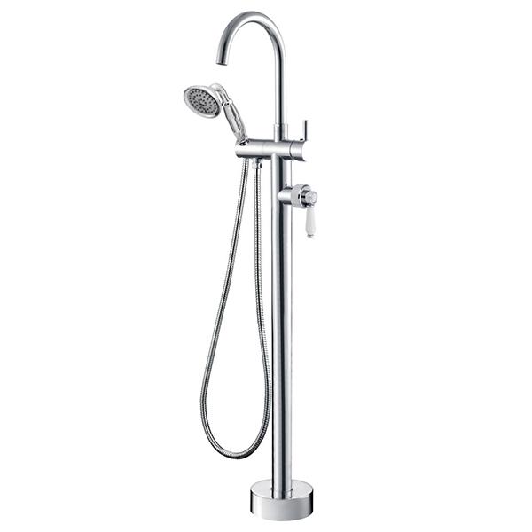 Fienza Eleanor Floor Mixer and Shower - Chrome / Ceramic - Wellsons