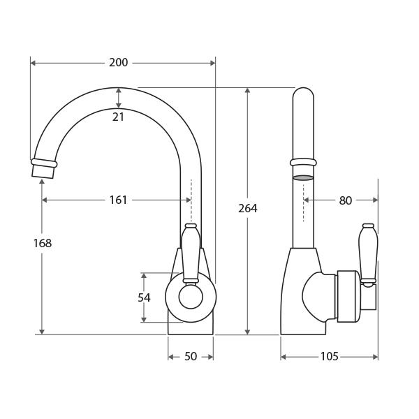 Fienza Eleanor Gooseneck Basin Mixer - Brushed Nickel - Wellsons
