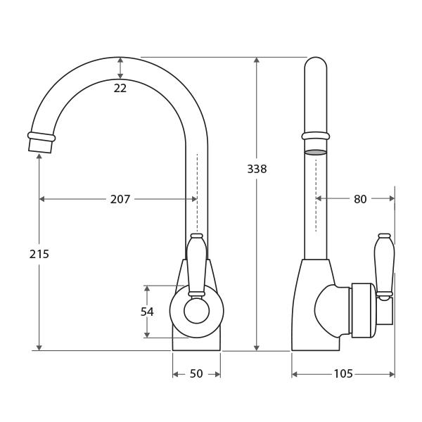Fienza Eleanor Gooseneck Sink Mixer - Chrome - Wellsons