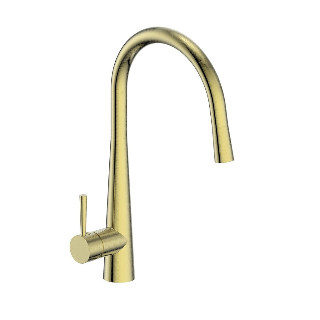 Greens Galiano Pull Down Sink Mixer - Brushed Brass - Wellsons