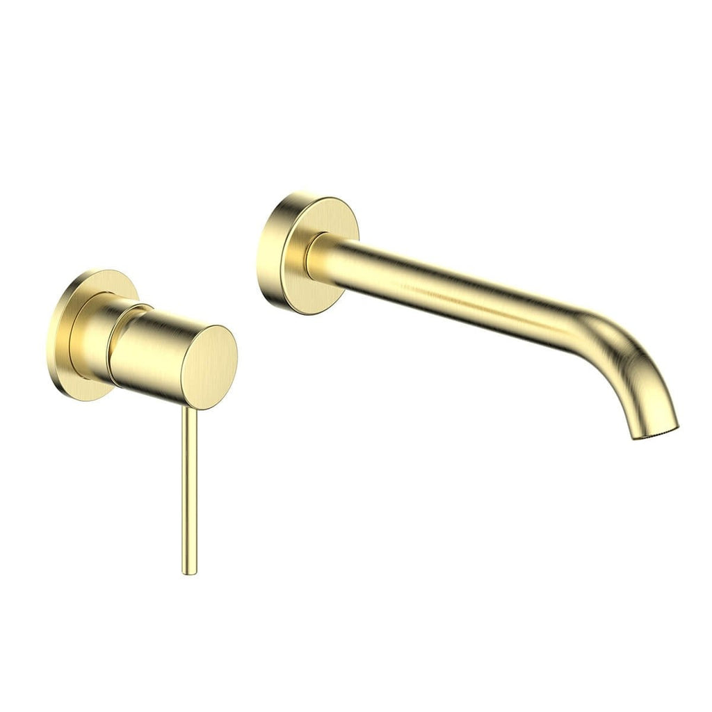 Greens Gisele Wall Basin Mixer - Brushed Brass - Wellsons