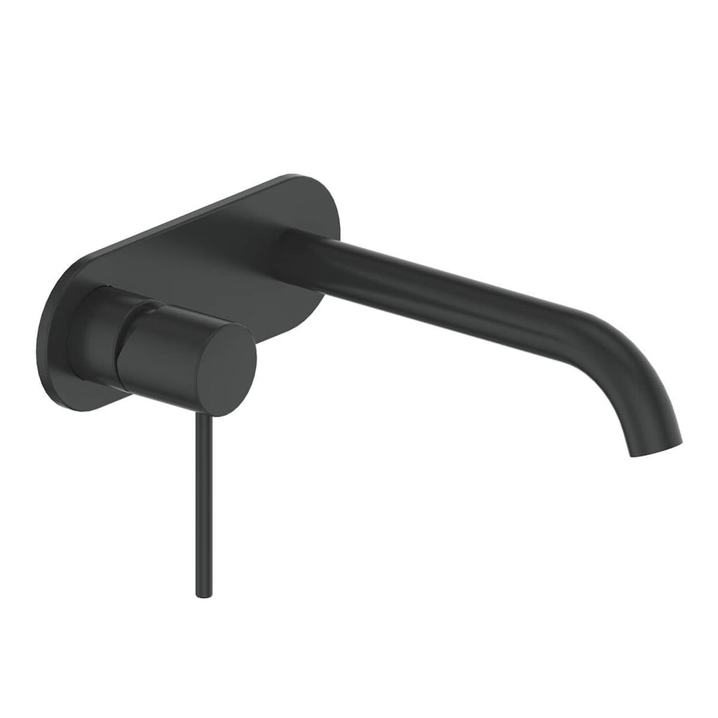 Greens Gisele Wall Basin Mixer w/ Faceplate - Matte Black - Wellsons