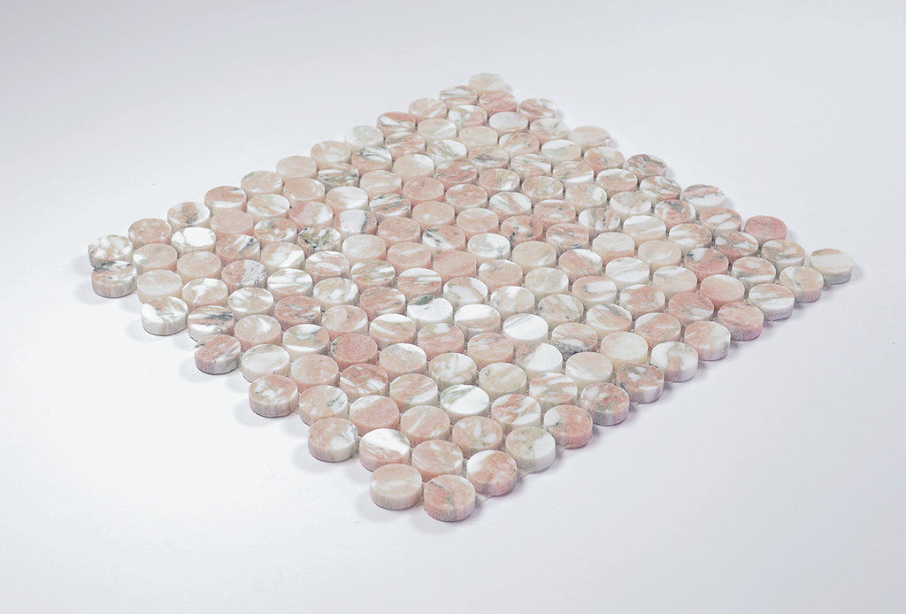 Infinity Pink Norway Penny Round Mosaic