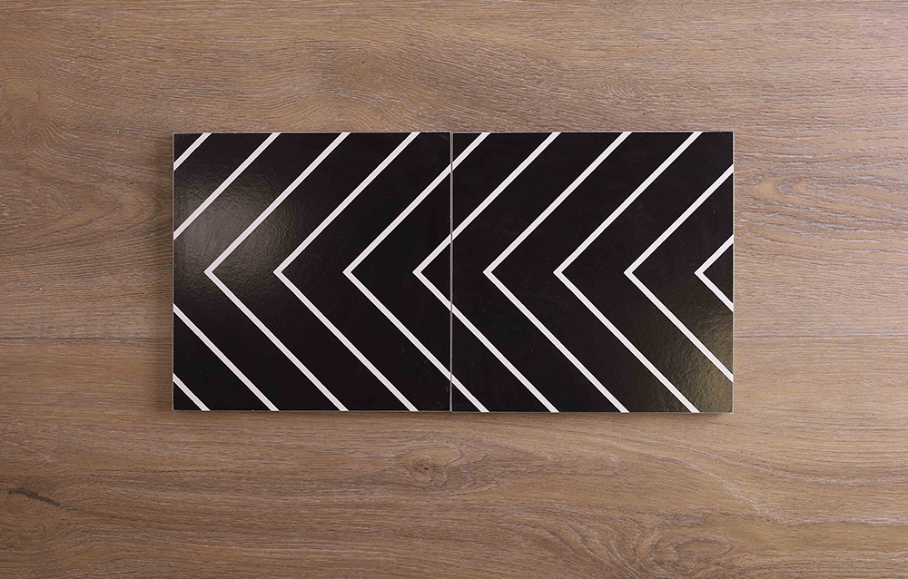 Kinston Matt Black Encaustic Look Tile