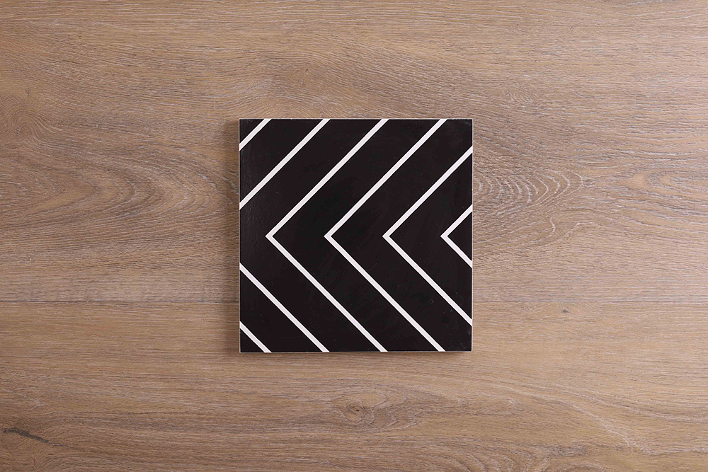 Kinston Matt Black Encaustic Look Tile