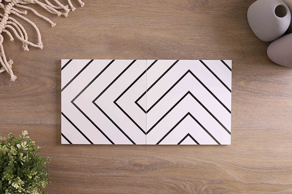 Kinston Matt white Encaustic Look Tile