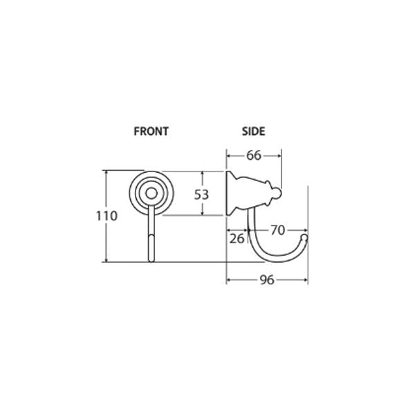 Fienza Lillian Robe Hook - Matte Black - Wellsons