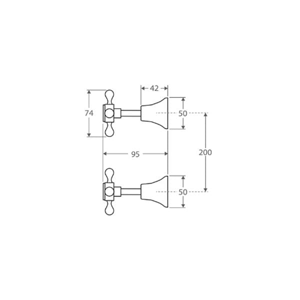 Fienza Lillian Wall Top Assemblies - Brushed Nickel - Wellsons