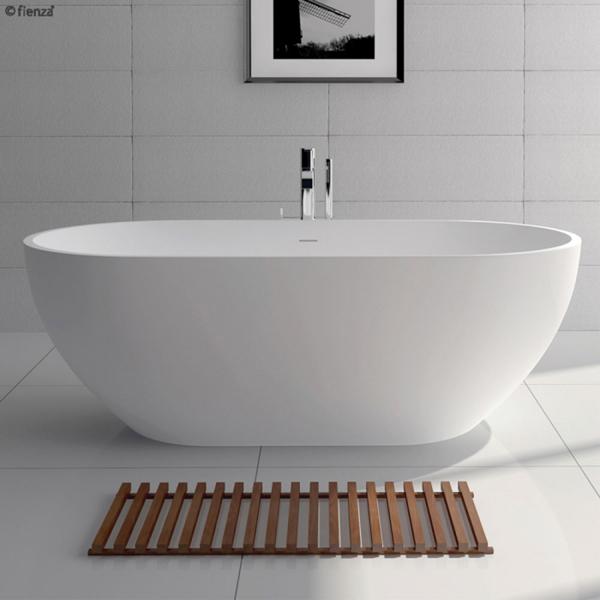 Fienza Nero Freestanding Stone Bath 1780mm - Matte White - Wellsons