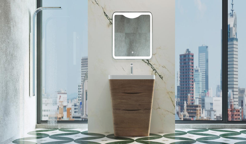 Belbagno Piramid Freestanding Vanity 650mm - White Oak - Wellsons