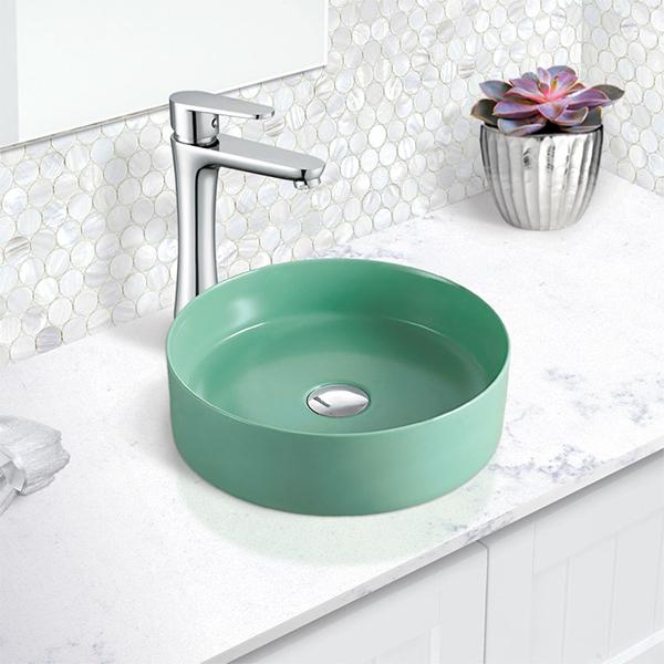 Fienza Reba Ceramic Above Counter Basin - Matte Tiffany Green - Wellsons