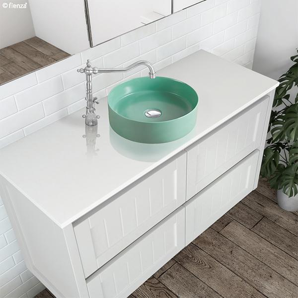 Fienza Reba Ceramic Above Counter Basin - Matte Tiffany Green - Wellsons