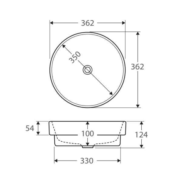 Fienza Reba Semi-Inset Basin - Gloss White - Wellsons