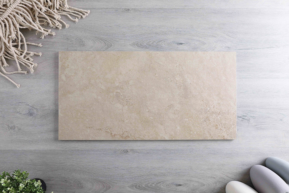 Retreat Travertine Look Ivory External Matt Tile