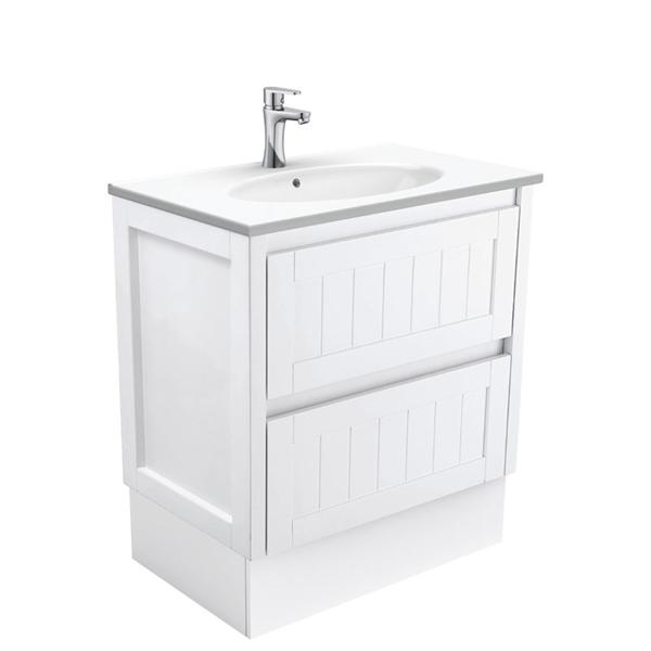 Fienza Rotondo Hampton Vanity with Kickboard 750mm - 1200mm - Satin White - Wellsons
