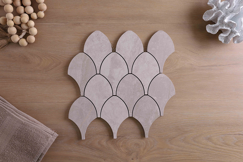 Topia Stone Almond Polished Fishscale Tile