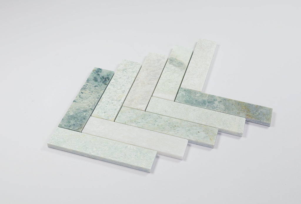 Trinity Green Herringbone Mosaic