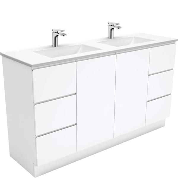 Fienza Vanessa Fingerpull Kickboard Vanity 600mm - 1500mm - Gloss White - Wellsons