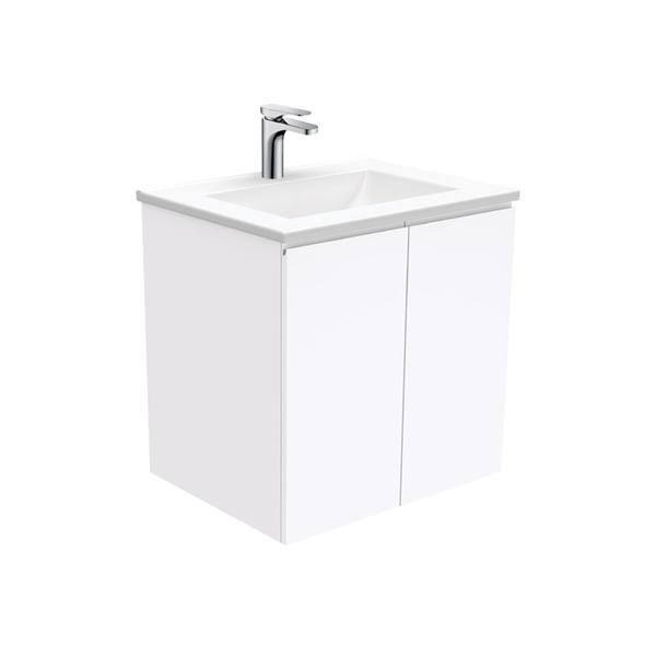 Fienza Vanessa Fingerpull Wall Hung Vanity 600mm - 1500mm - Gloss White - Wellsons
