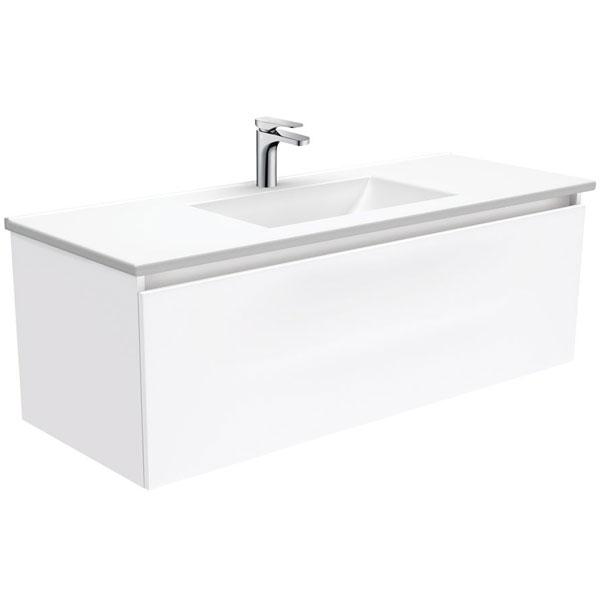 Fienza Vanessa Manu Wall Hung Vanity 750mm - 1200mm - White - Wellsons