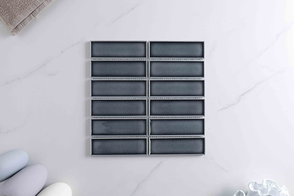 Vida Charcoal Gloss Kit Kat Mosaic Tile
